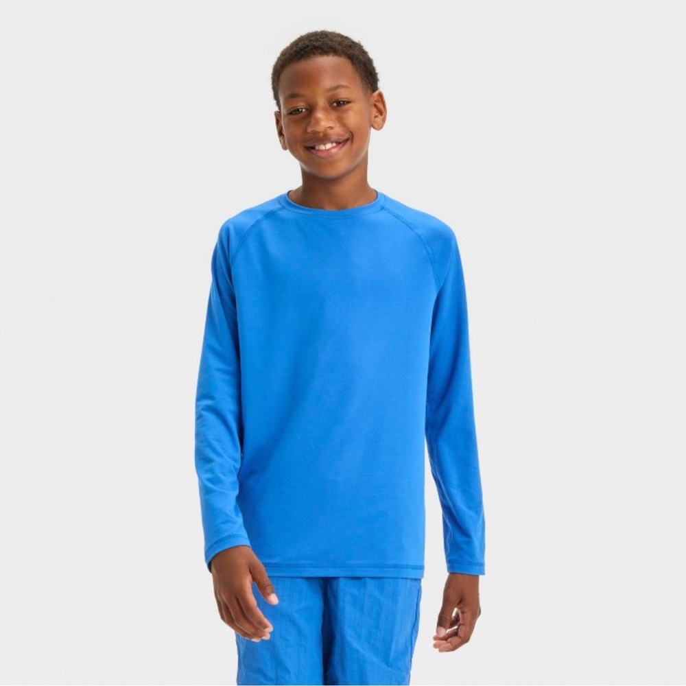 All in Motion Boys' Long Sleeve UPF T-Shirt - Blue, XXL
